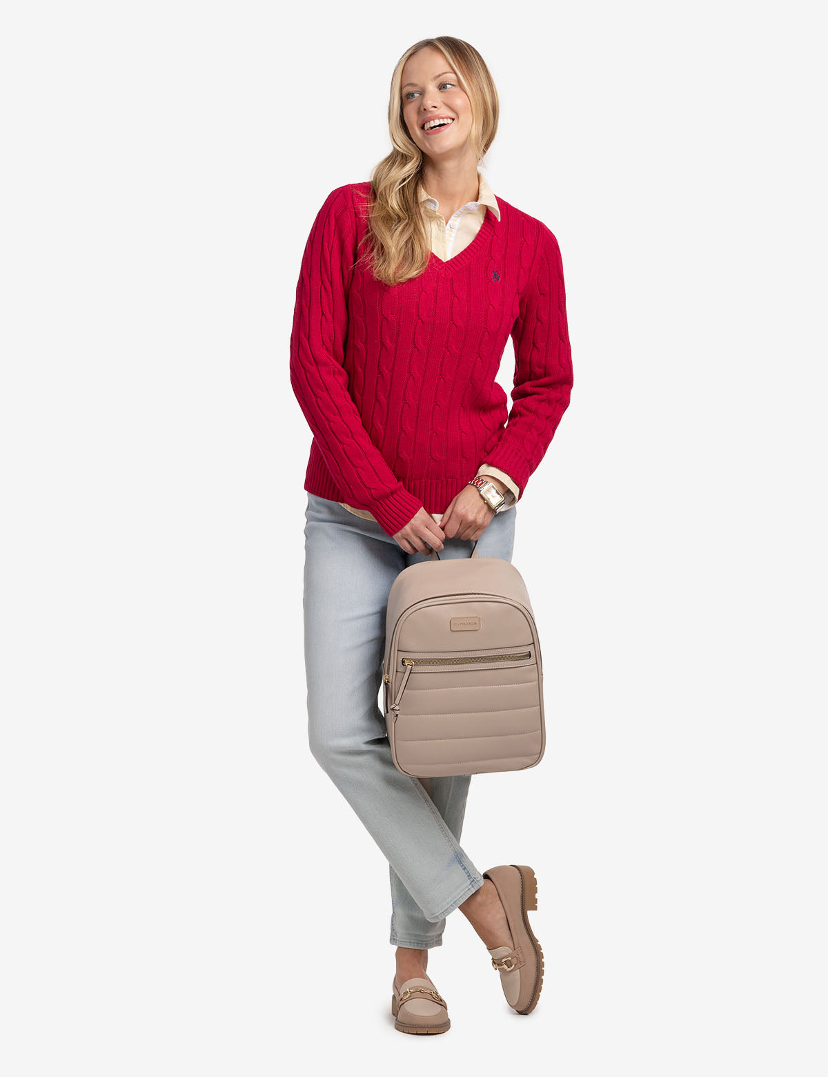 Luxury Quilted PU Backpack with Adjustable Straps & Zippered Pockets