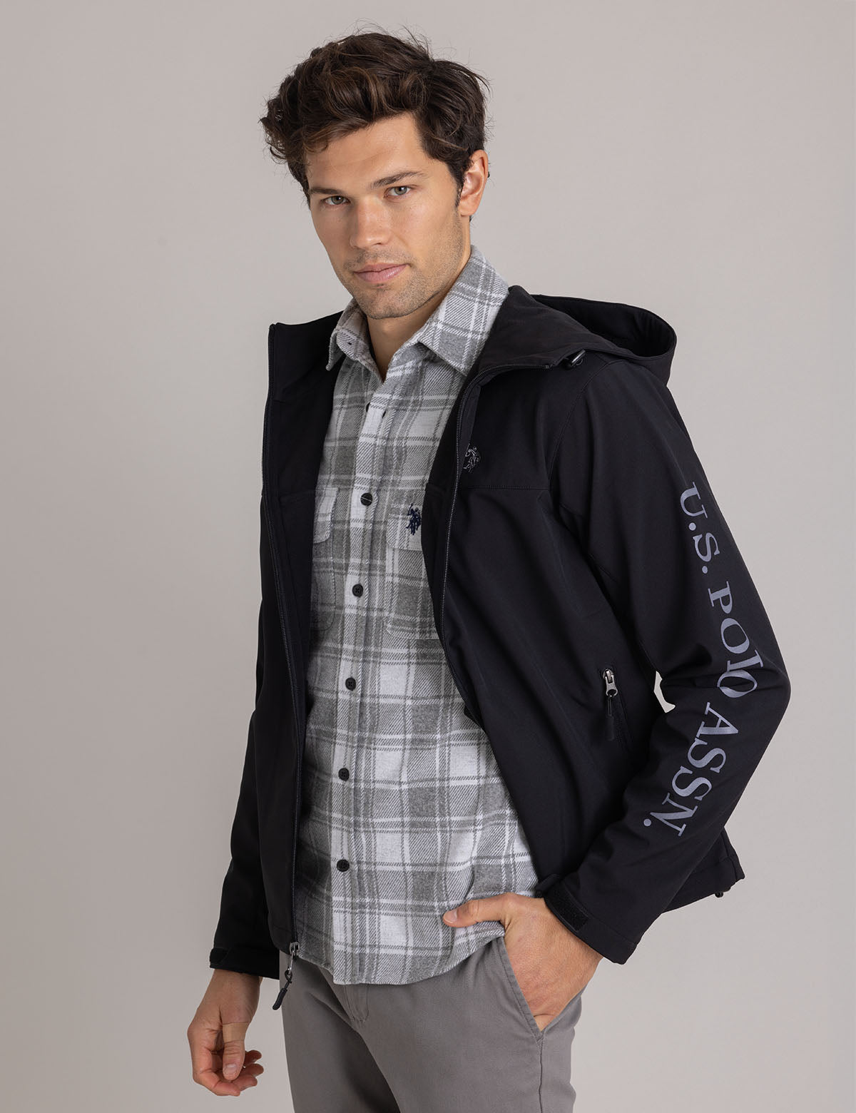 Polar Fleece Bonded Jacket with Wordmark Design