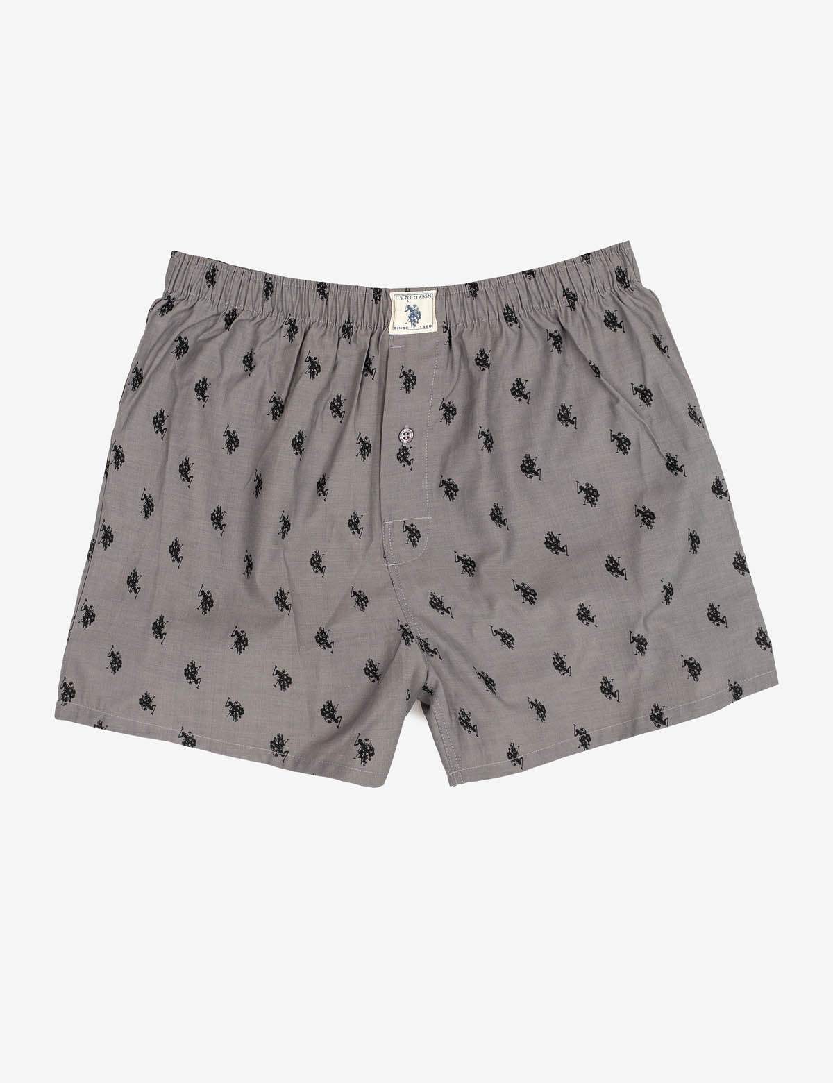Pony Polo Player Print Woven Boxer Briefs for Men