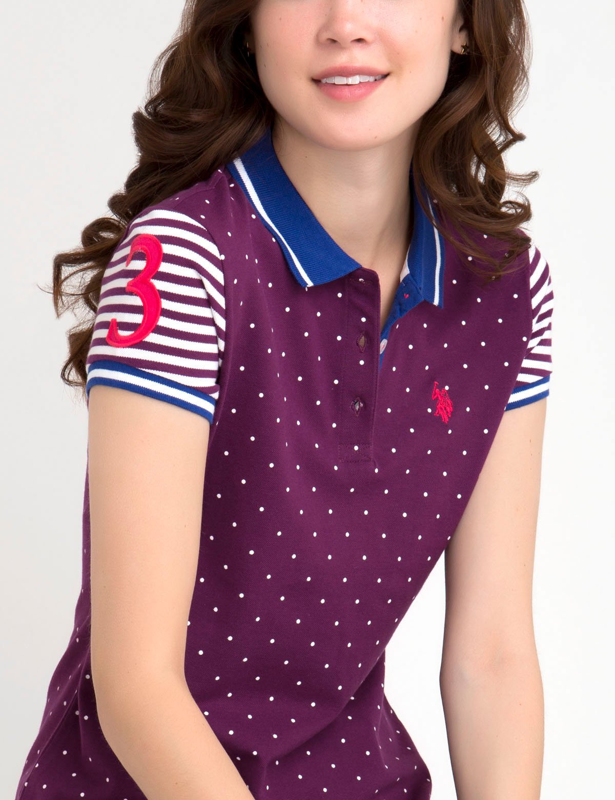 Premium Cotton Spandex Polo Shirt with Dot Stripe Design