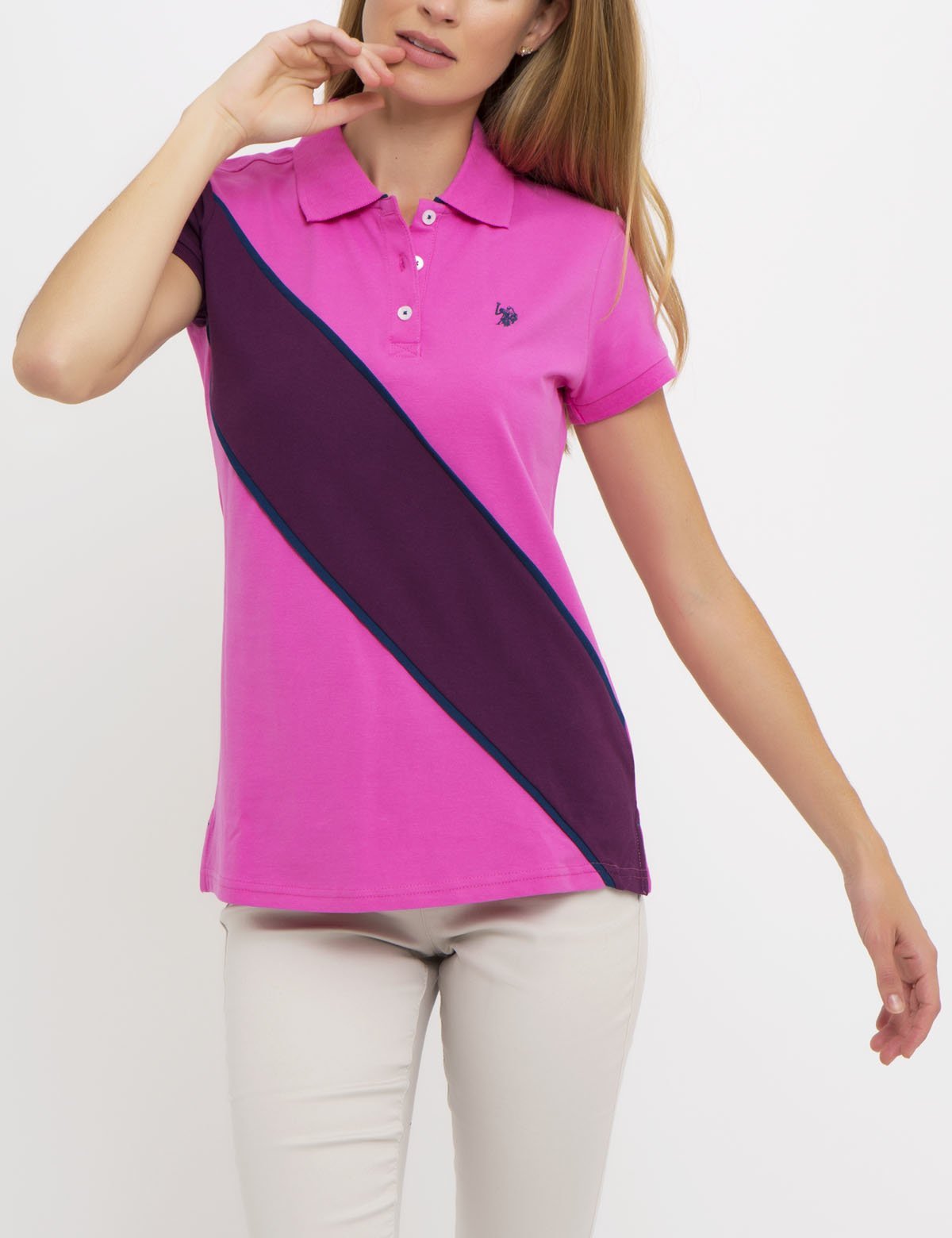 Premium Cotton Spandex Slash Polo Shirt with Contrast Collar
