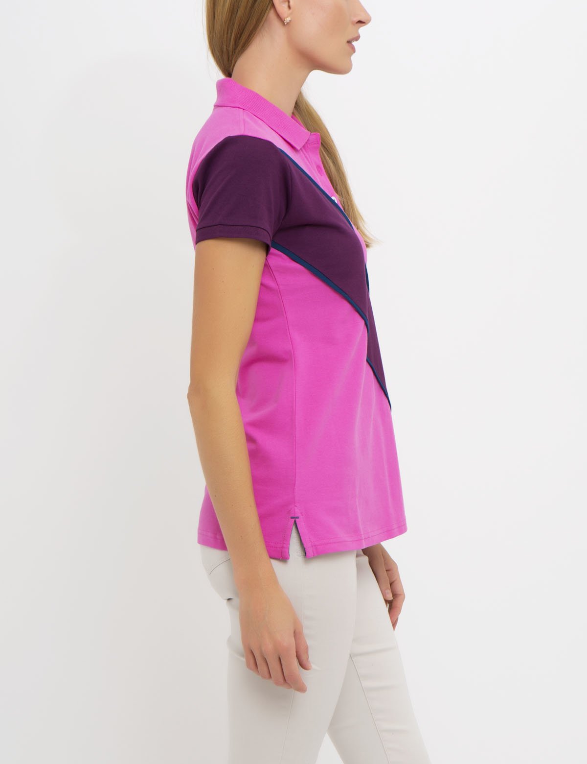 Premium Cotton Spandex Slash Polo Shirt with Contrast Collar