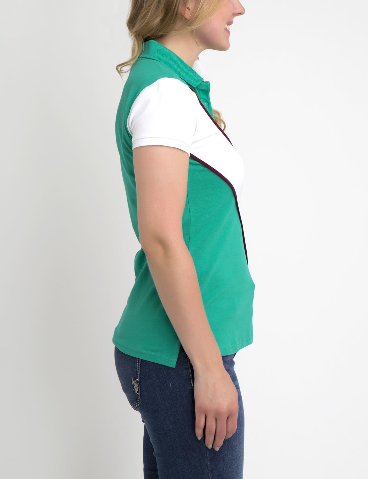 Premium Cotton Spandex Slash Polo Shirt with Contrast Collar