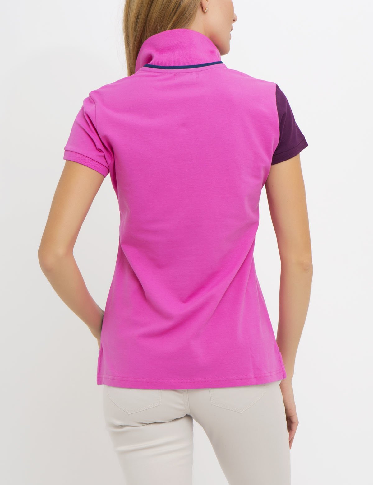 Premium Cotton Spandex Slash Polo Shirt with Contrast Collar