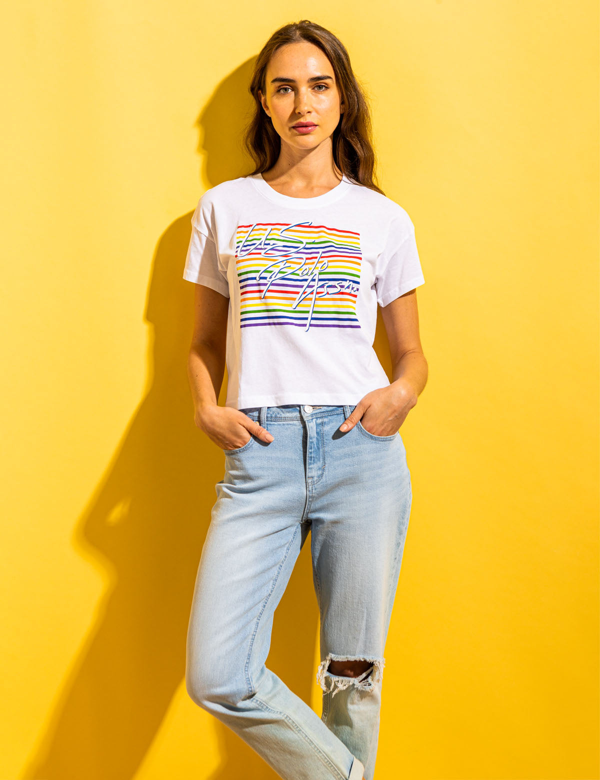 Pride Stripe Graphic T-Shirt - LGBTQ+ Rainbow Tee