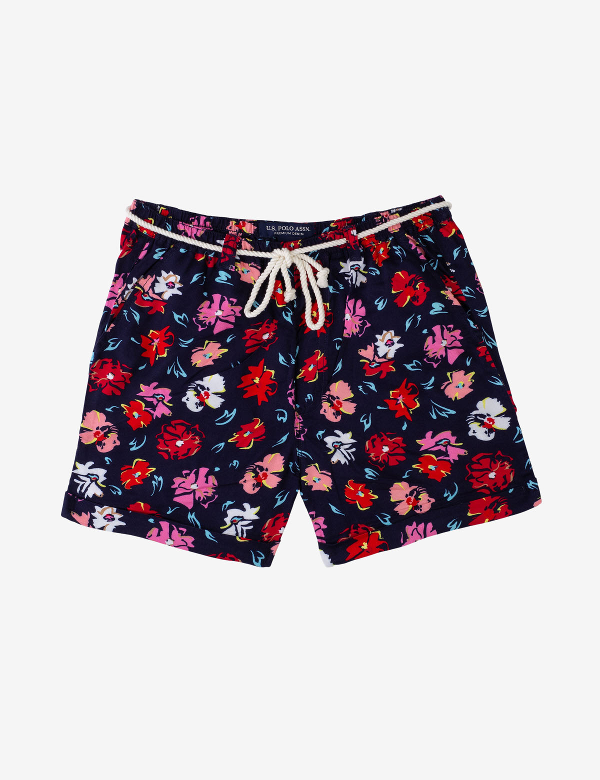 Floral Print Tie-Front Shorts with Pockets