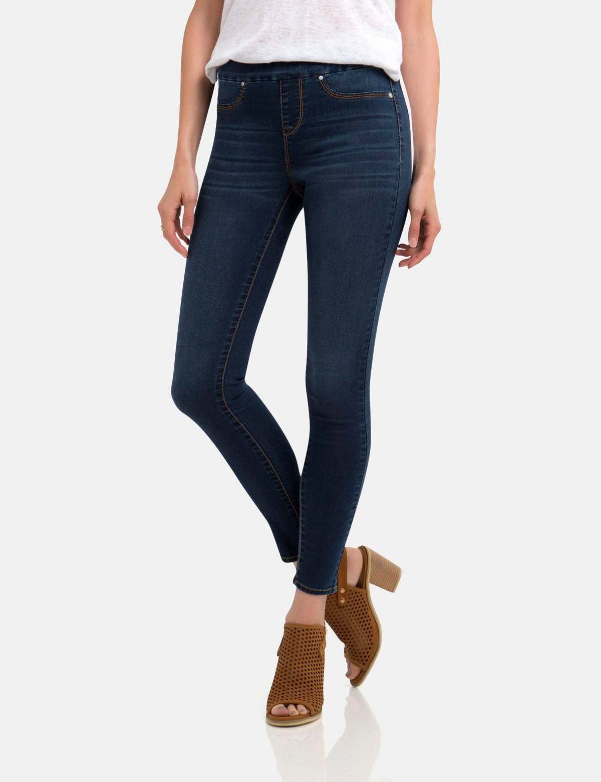 Women's Stretch Denim Jeggings with Elastic Waistband