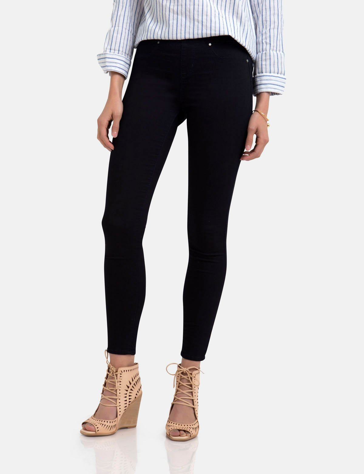 Women's Stretch Denim Jeggings with Elastic Waistband