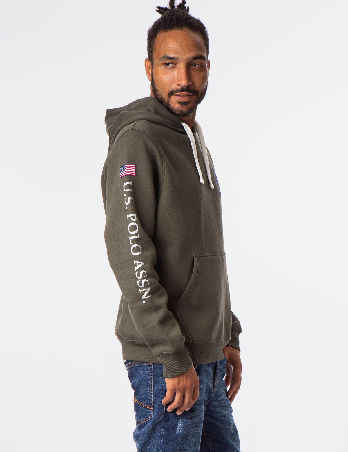 U.S. Polo Assn. Hooded Pullover Sweatshirt with Embroidered Logo