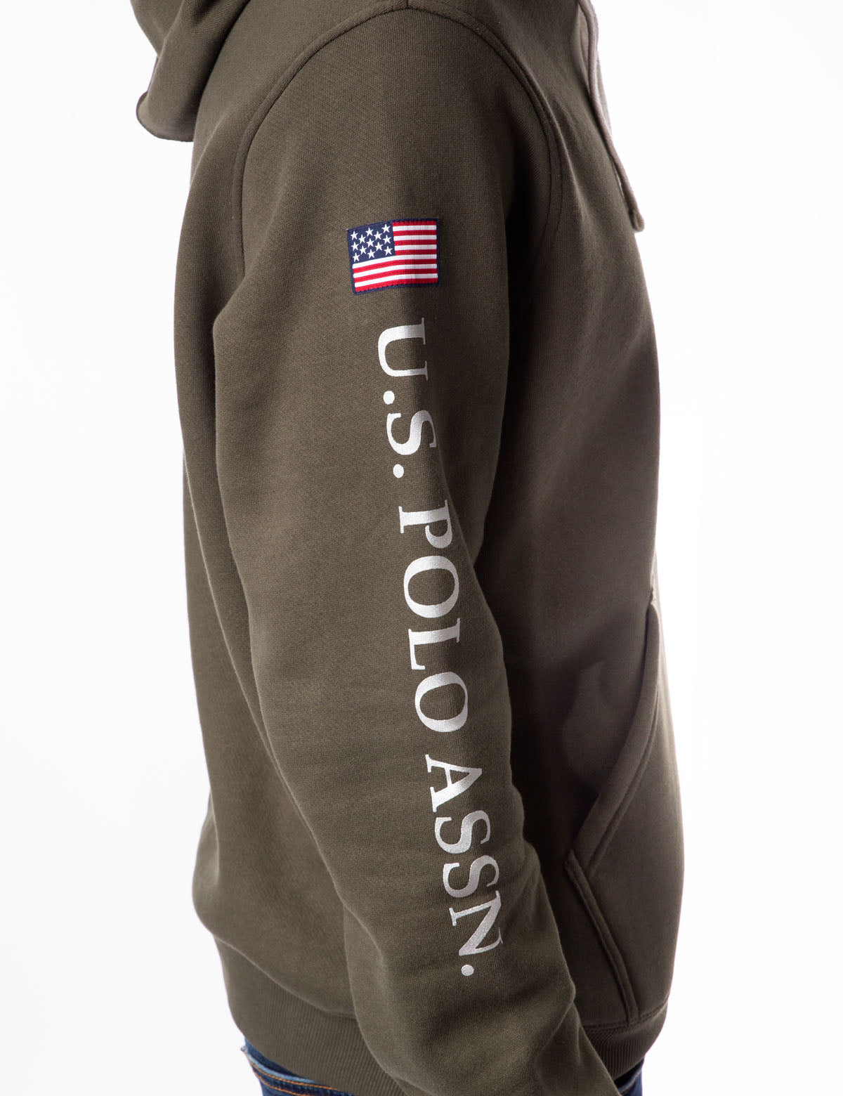 U.S. Polo Assn. Hooded Pullover Sweatshirt with Embroidered Logo