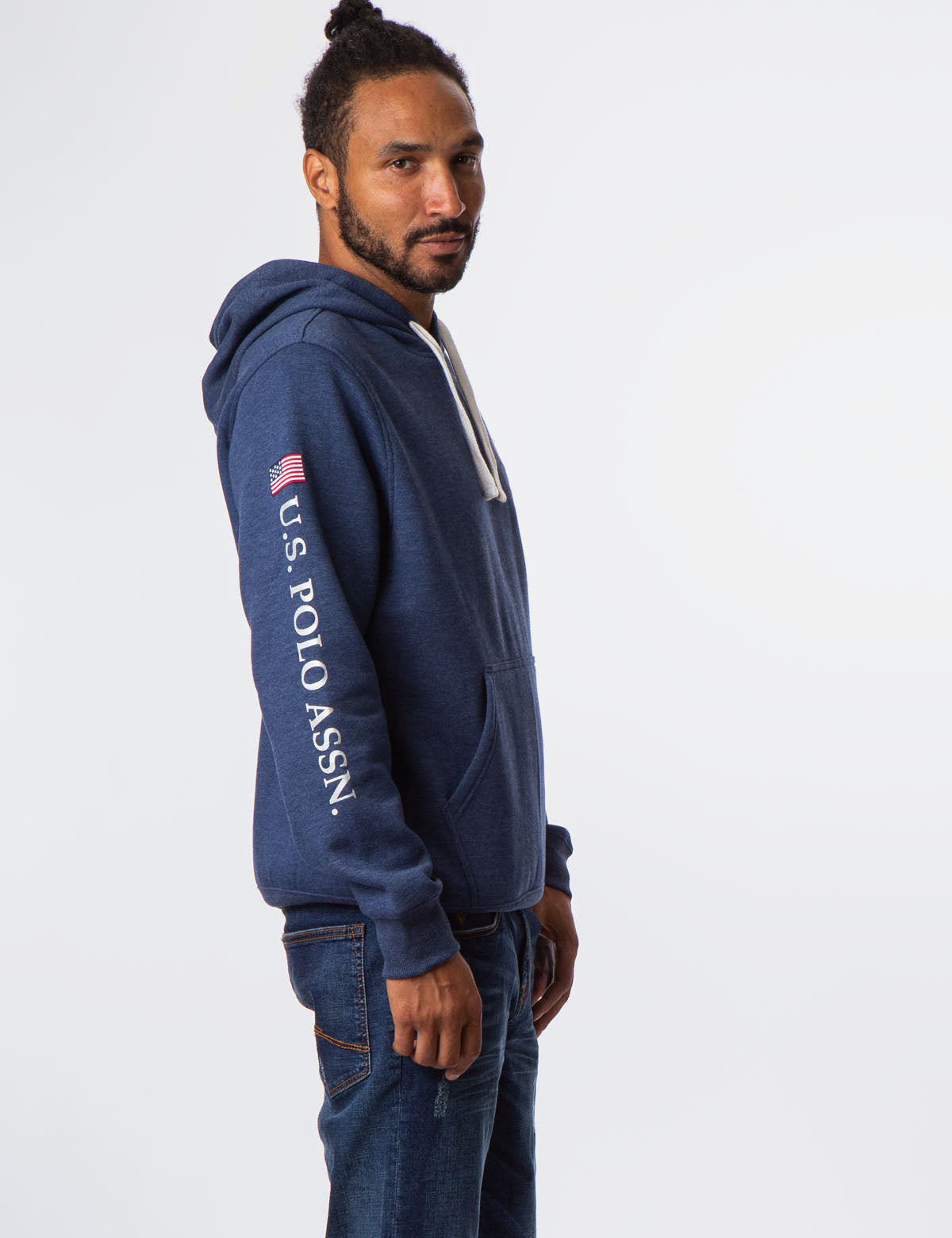U.S. Polo Assn. Hooded Pullover Sweatshirt with Embroidered Logo