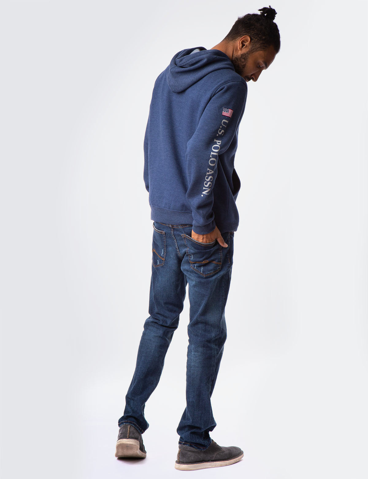 U.S. Polo Assn. Hooded Pullover Sweatshirt with Embroidered Logo