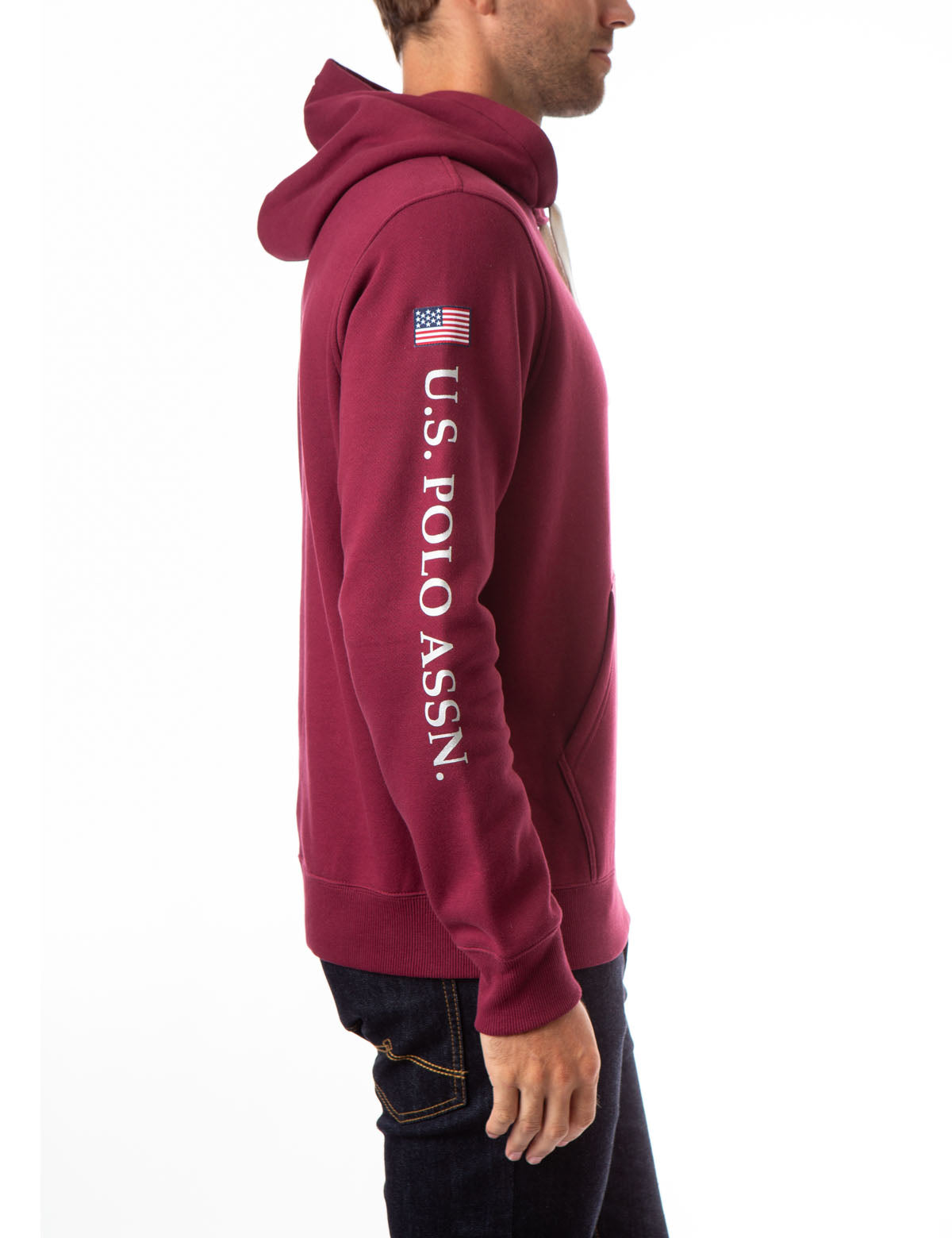 U.S. Polo Assn. Hooded Pullover Sweatshirt with Embroidered Logo