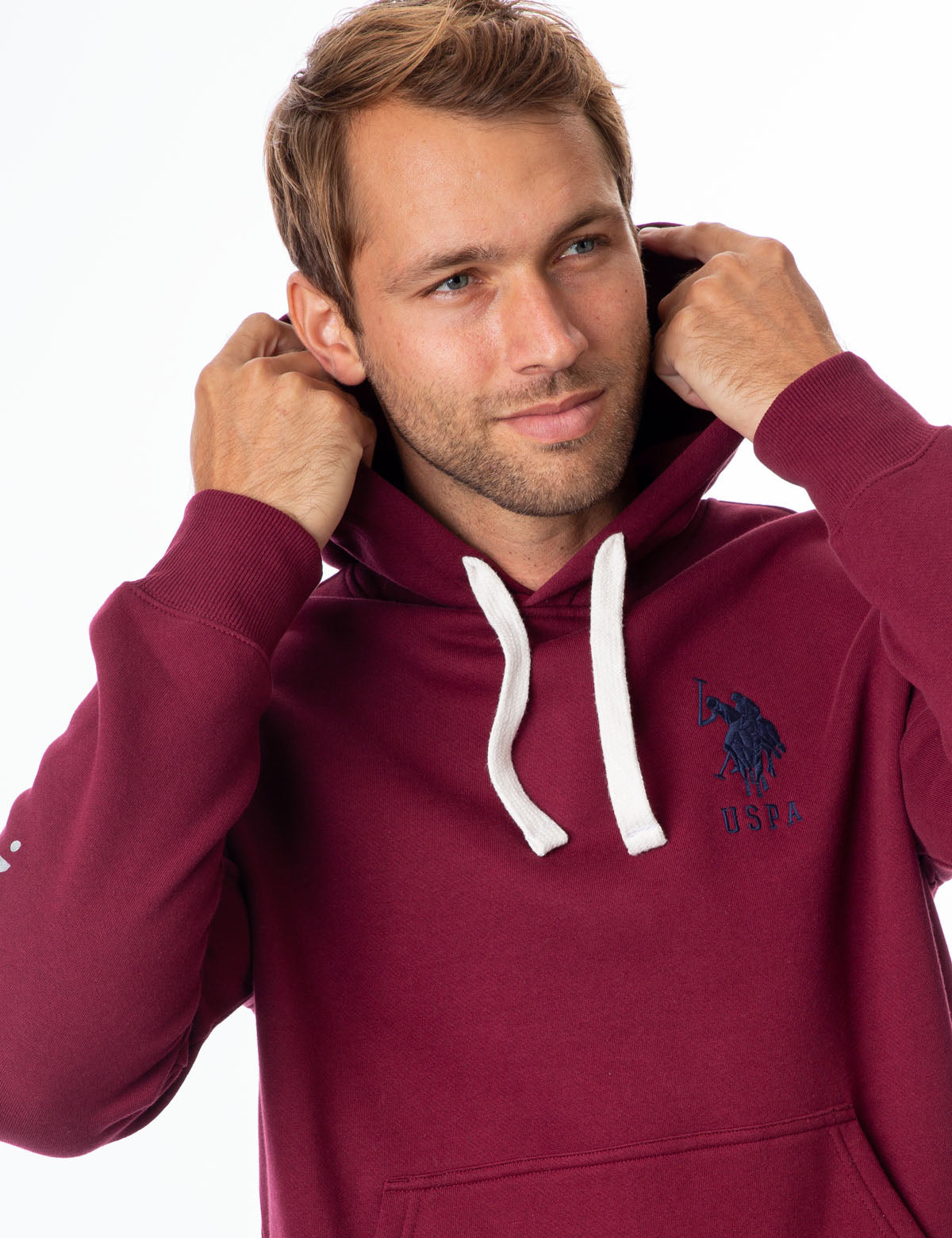 U.S. Polo Assn. Hooded Pullover Sweatshirt with Embroidered Logo