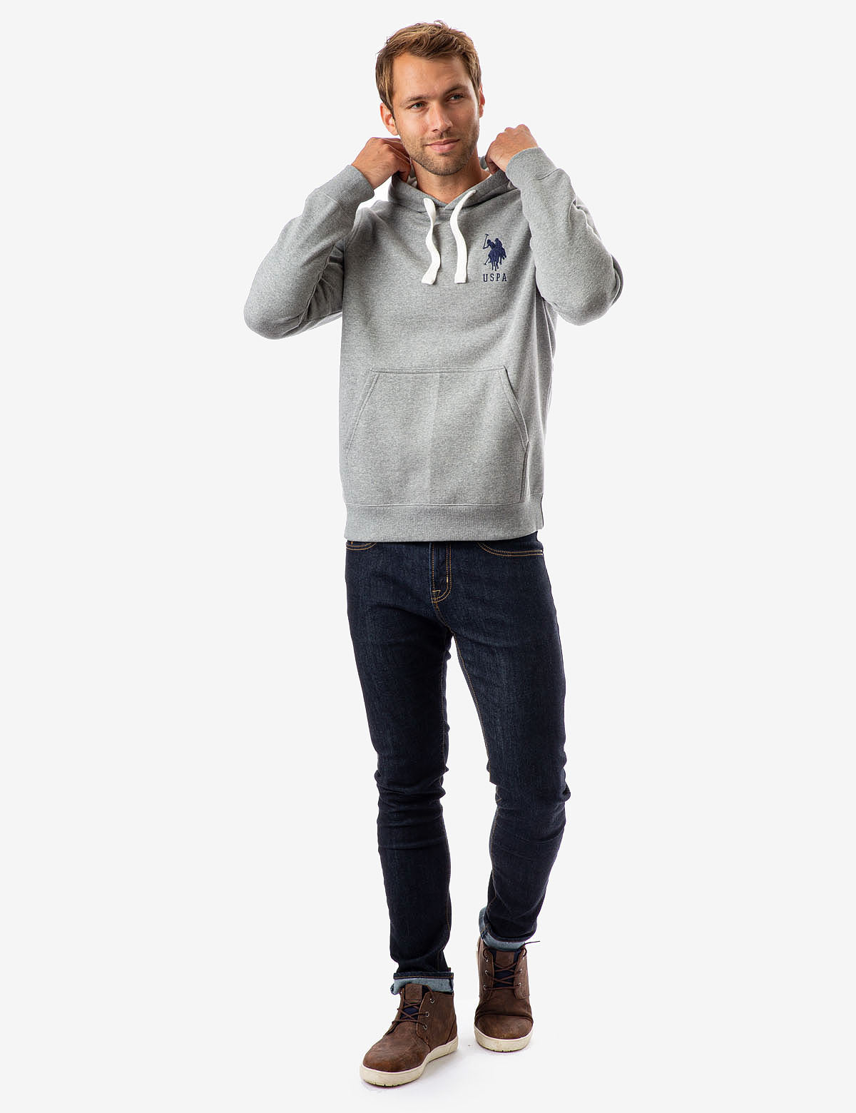 U.S. Polo Assn. Hooded Pullover Sweatshirt with Embroidered Logo