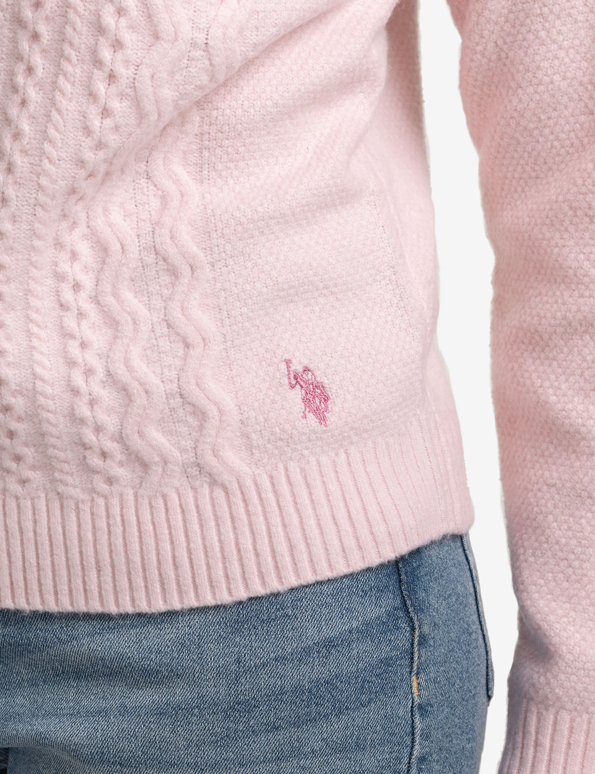 Men's Quarter Zip Cable Knit Sweater - Classic Winter Pullover