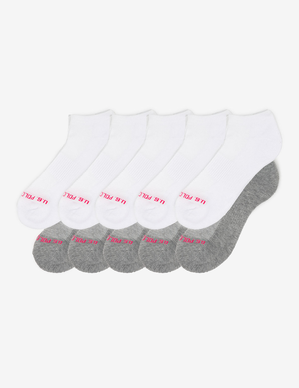 Women's 10-Pack Low Cut Socks - White & Grey Assorted