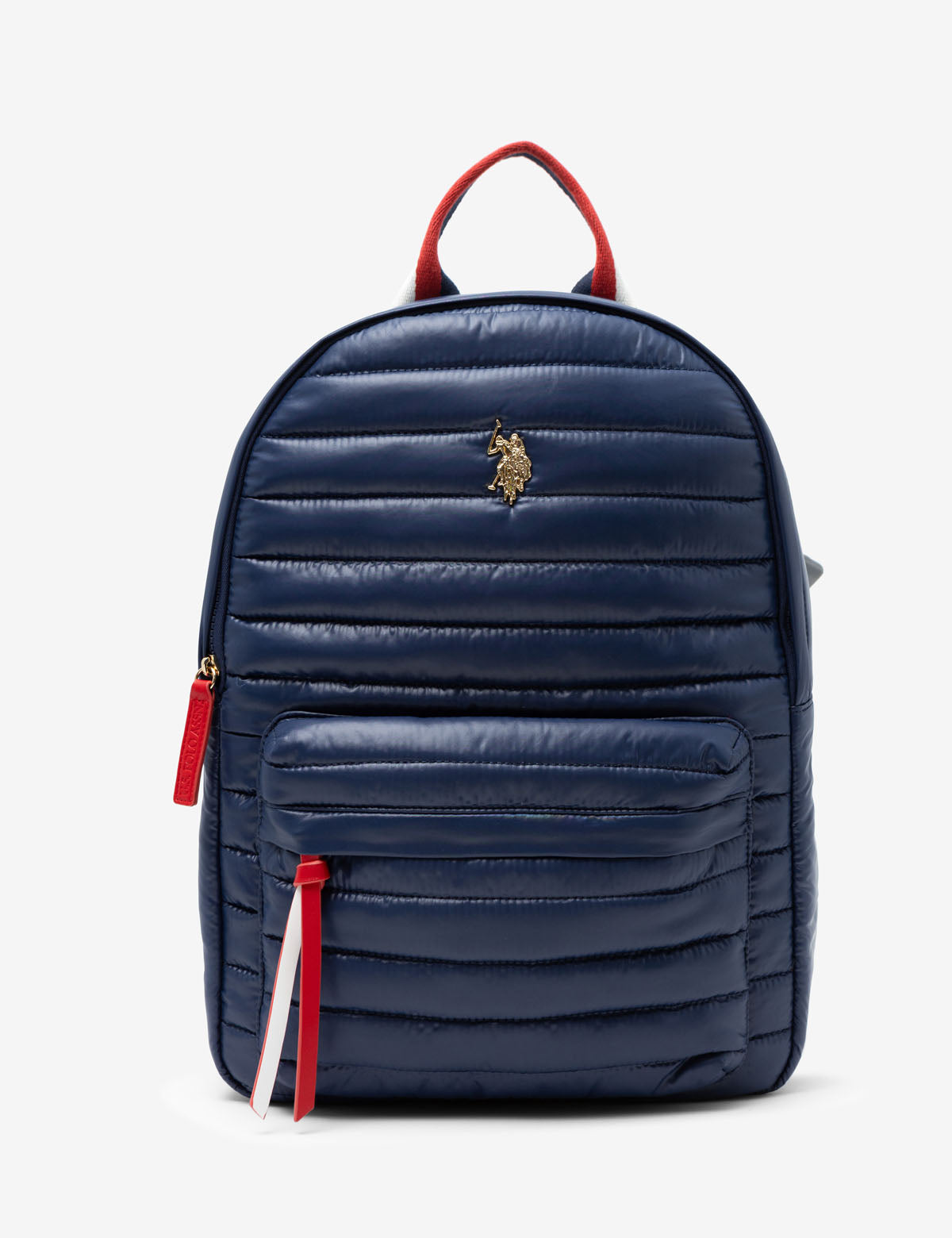 Quilted Nylon Backpack with Padded Straps & Front Pocket