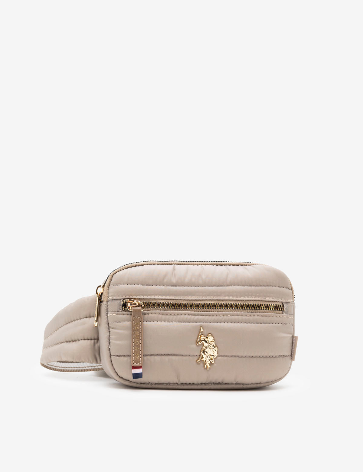 Quilted Leather Belt Bag – Branded Crossbody Pouch
