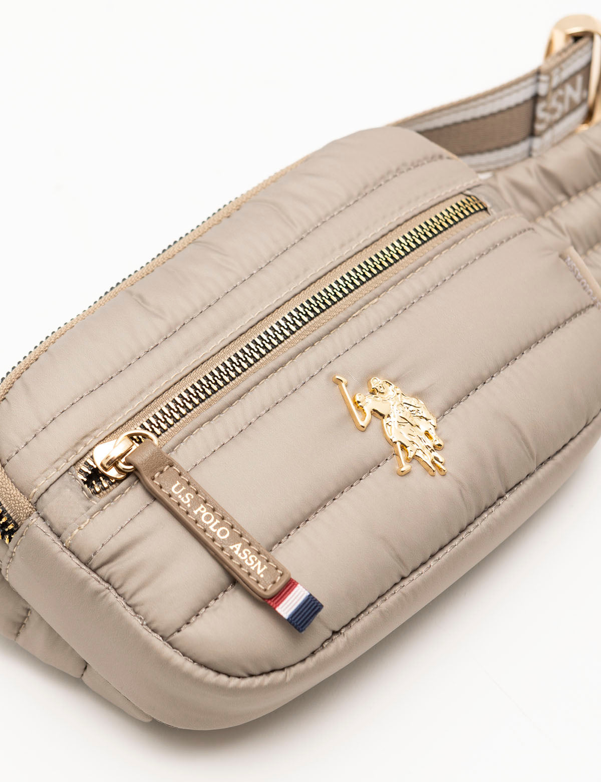 Quilted Leather Belt Bag – Branded Crossbody Pouch