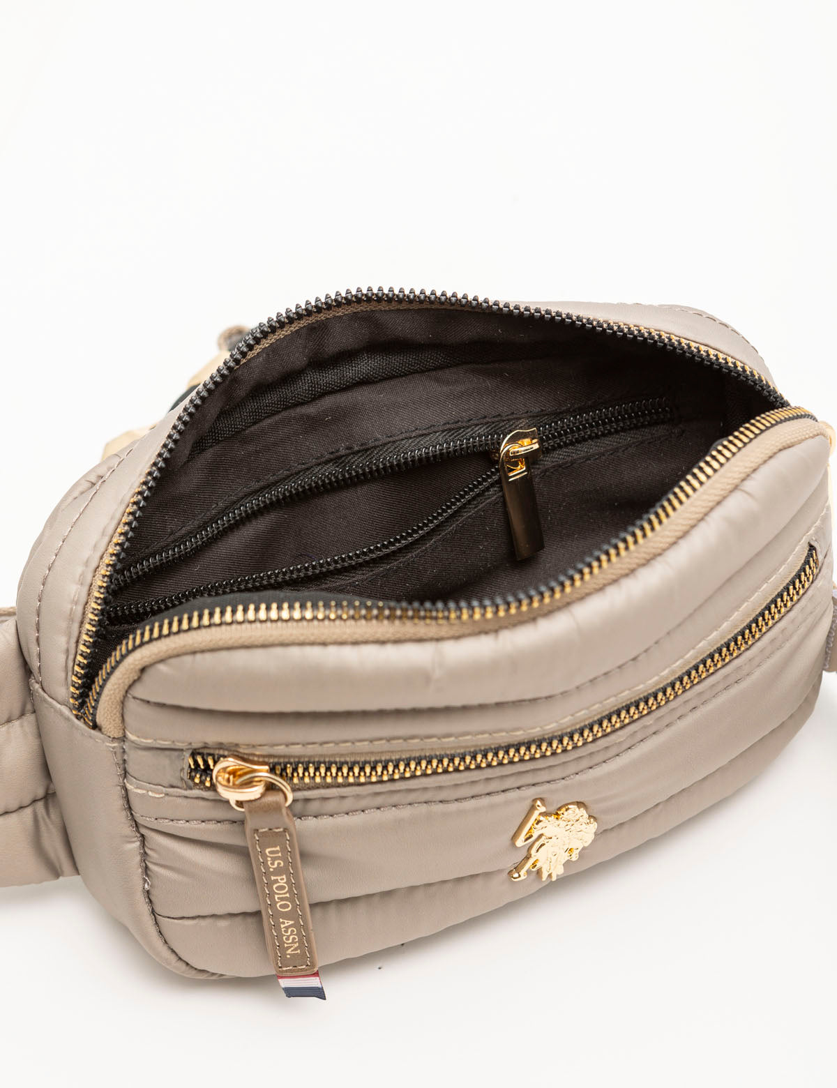 Quilted Leather Belt Bag – Branded Crossbody Pouch