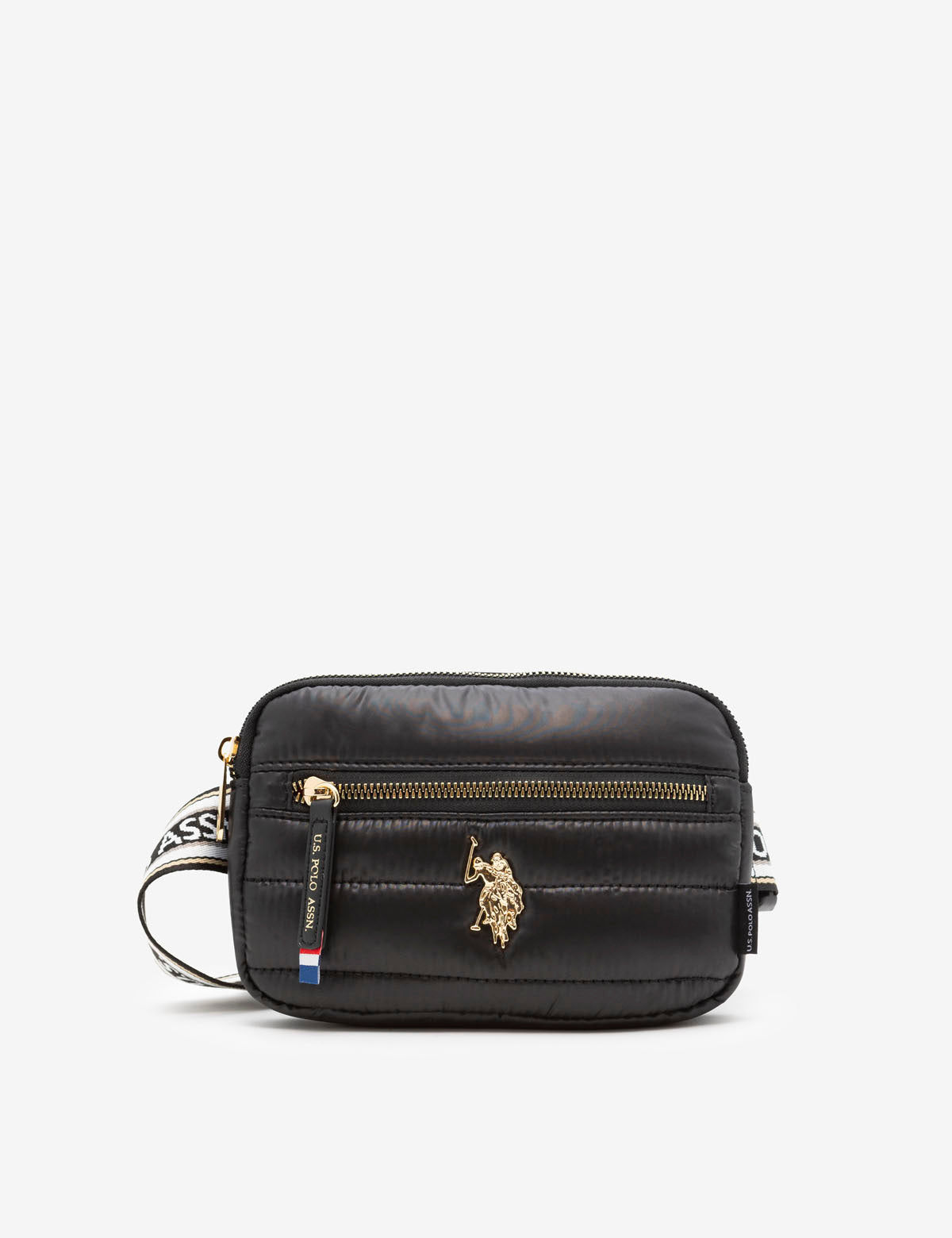 Quilted Leather Belt Bag – Branded Crossbody Pouch