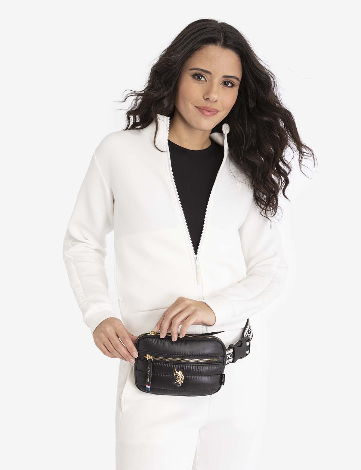 Quilted Leather Belt Bag – Branded Crossbody Pouch