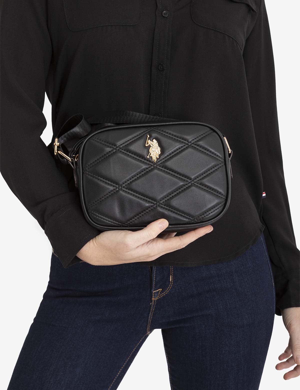 U.S. Polo Assn Quilted Crossbody Bag with Logo Hardware