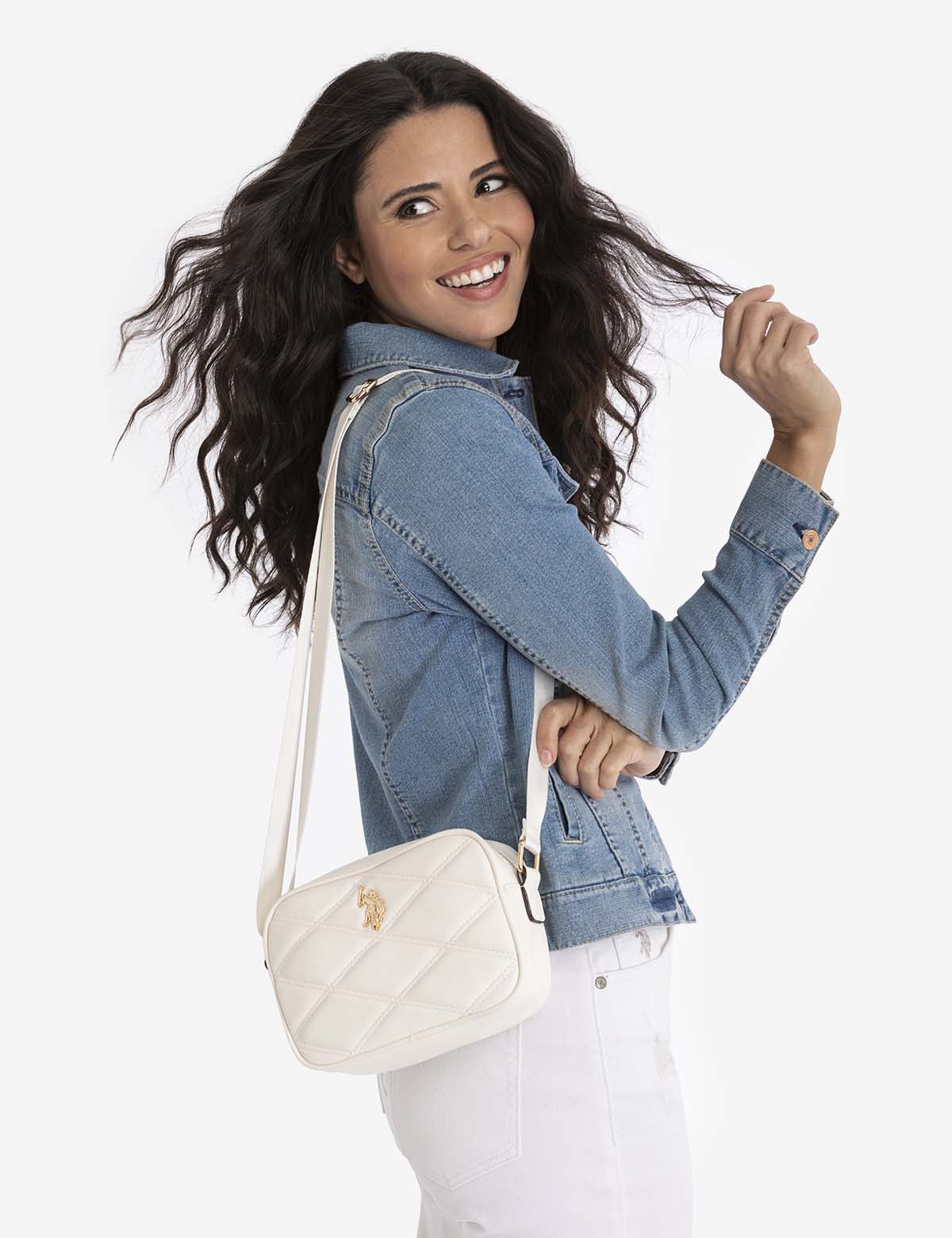 U.S. Polo Assn Quilted Crossbody Bag with Logo Hardware