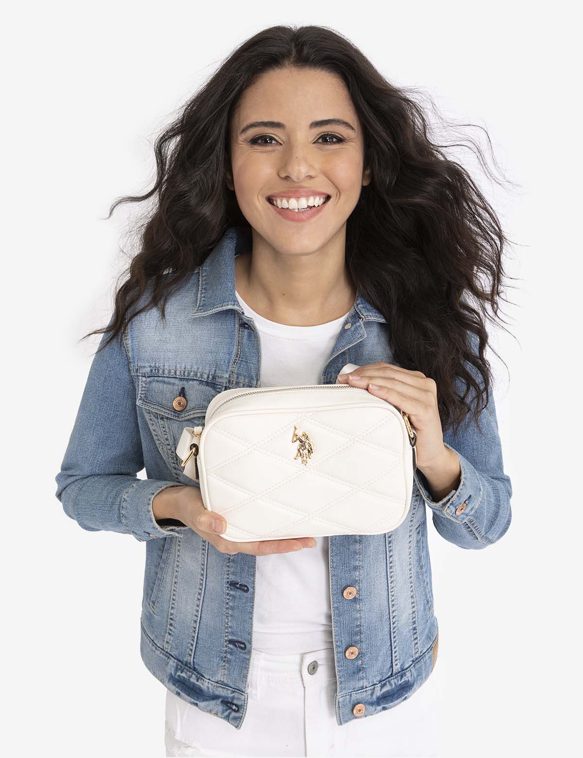 U.S. Polo Assn Quilted Crossbody Bag with Logo Hardware