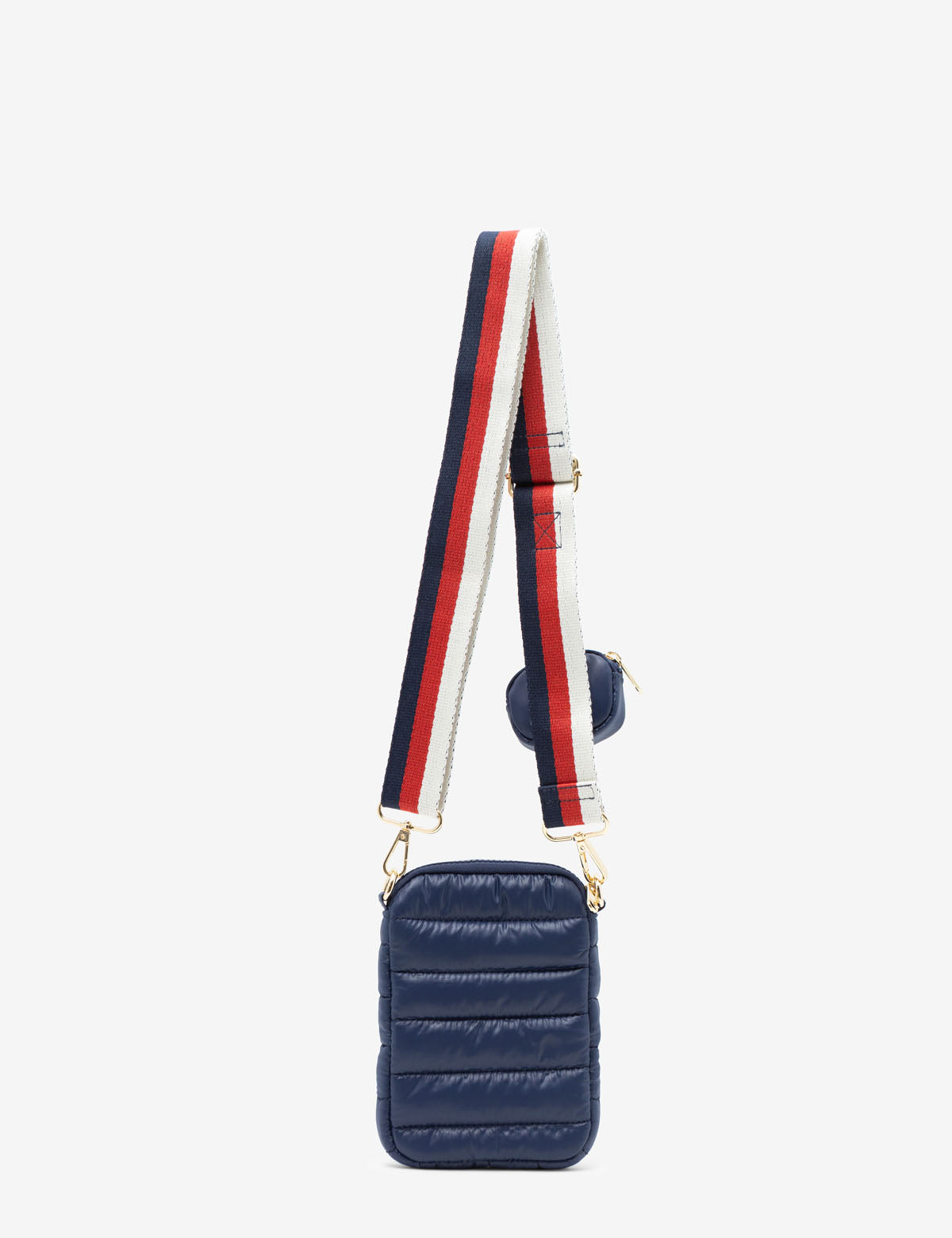Quilted Crossbody Phone Bag with Zipper Pouch & Adjustable Strap