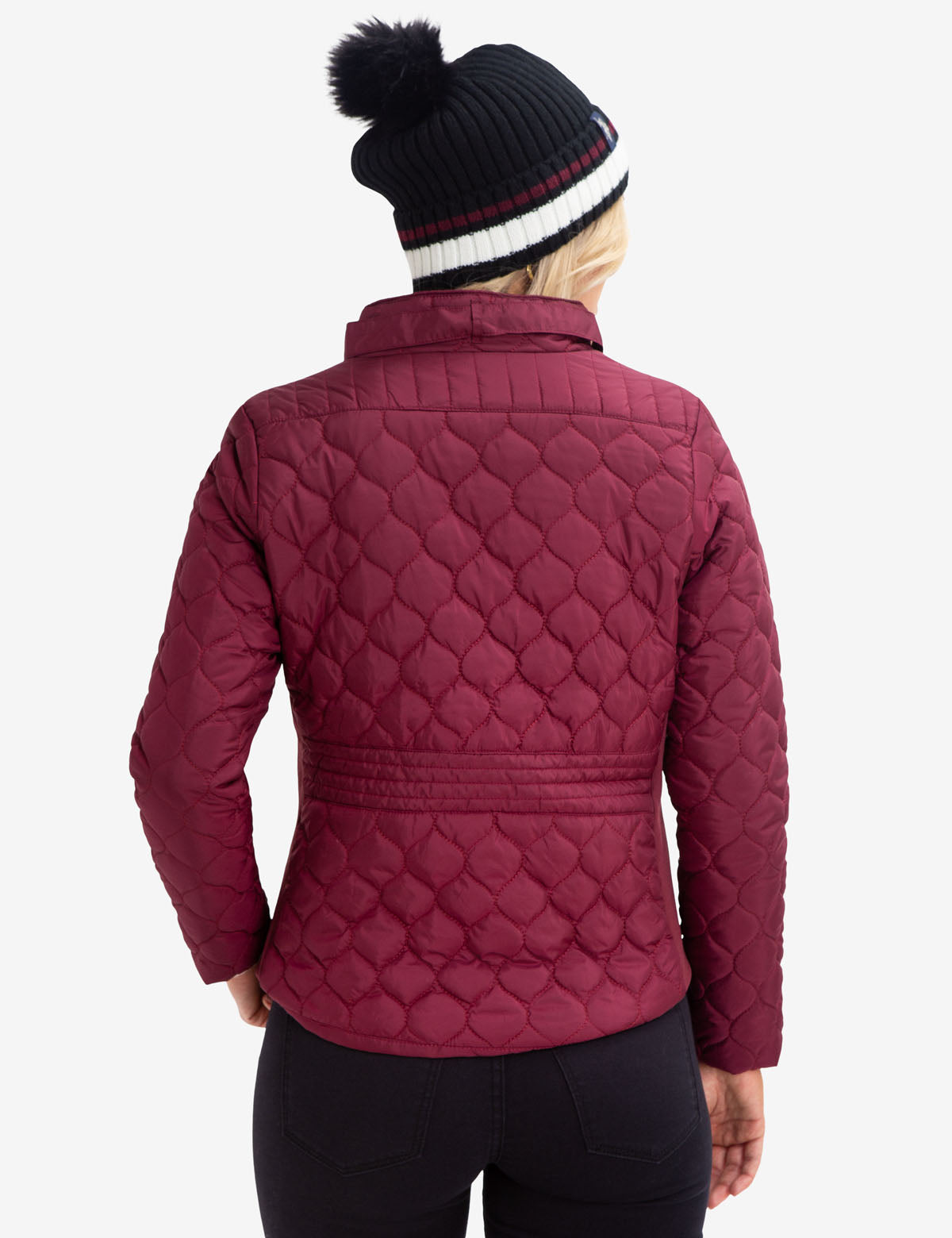 Quilted Knit Panel Jacket with Embroidered Logo