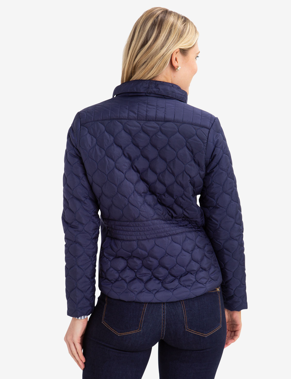 Quilted Knit Panel Jacket with Embroidered Logo