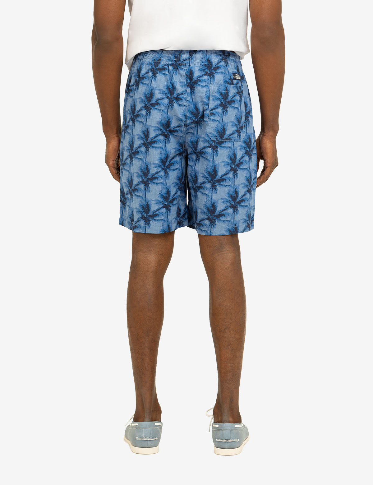 Palm Print Chambray Jogger Shorts for Men & Women
