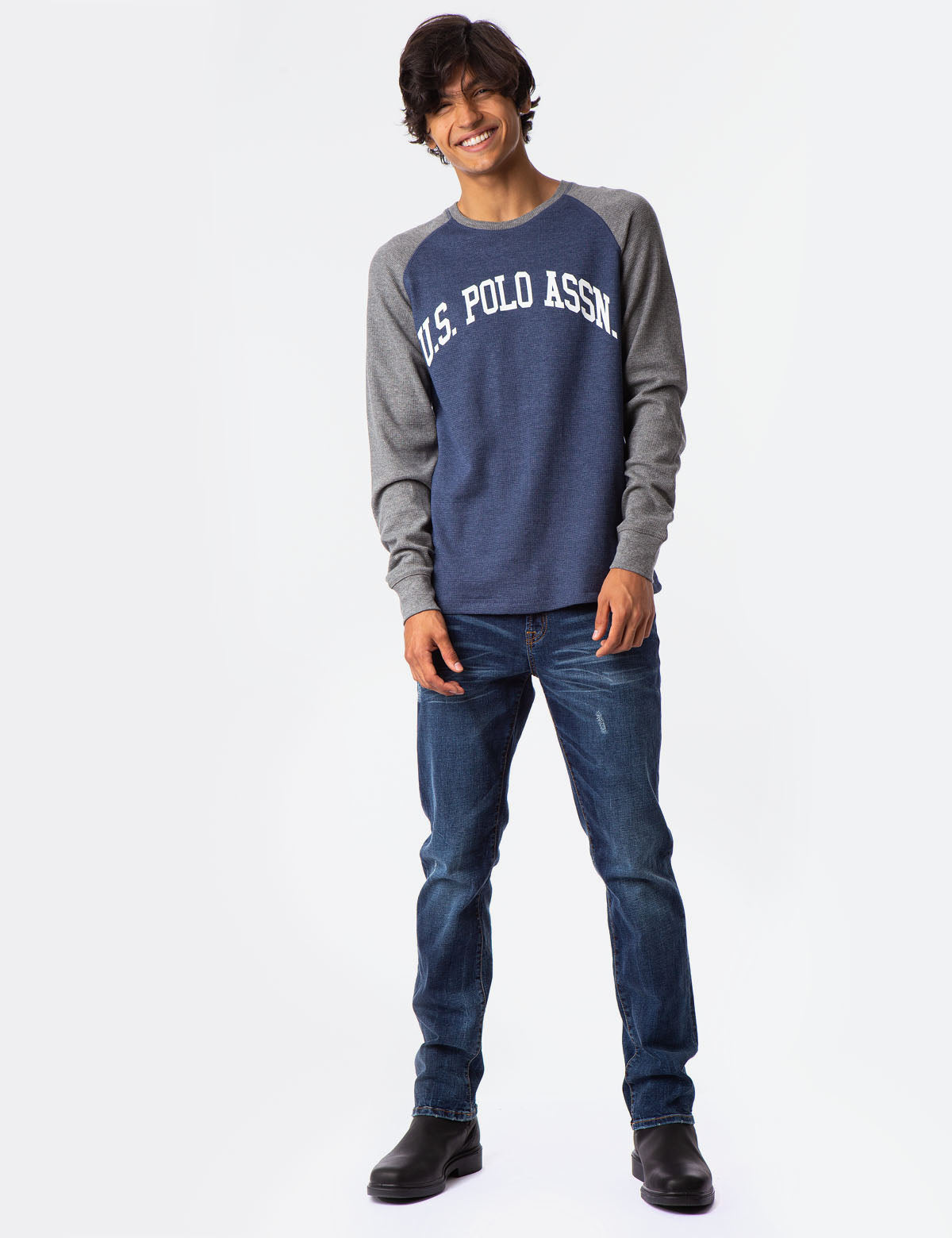 U.S. Polo Assn. Raglan Logo Thermal Long Sleeve Shirt