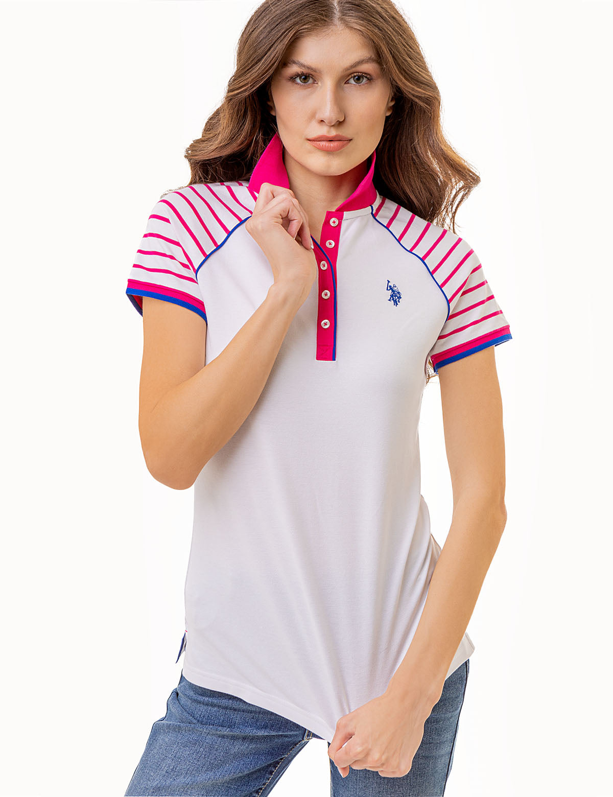 Men's Raglan Stripe Polo Shirt - Casual Slim Fit Top