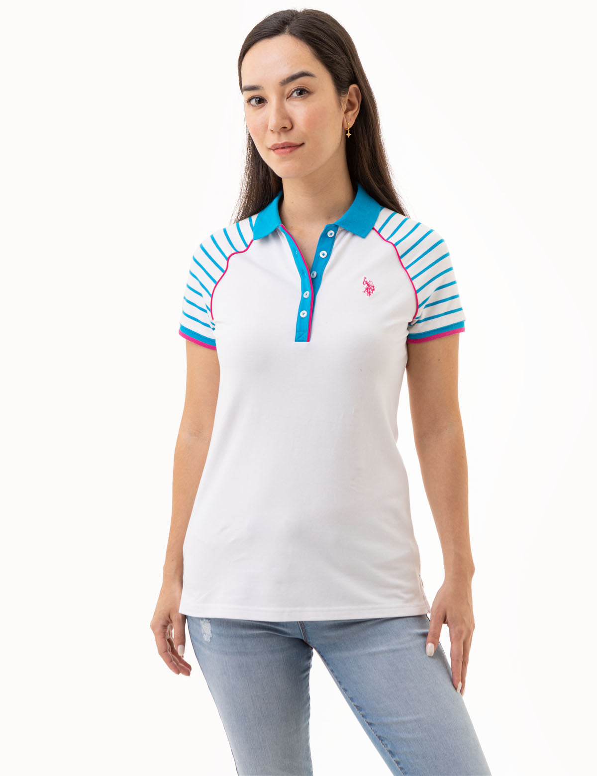 Men's Raglan Stripe Polo Shirt - Casual Slim Fit Top