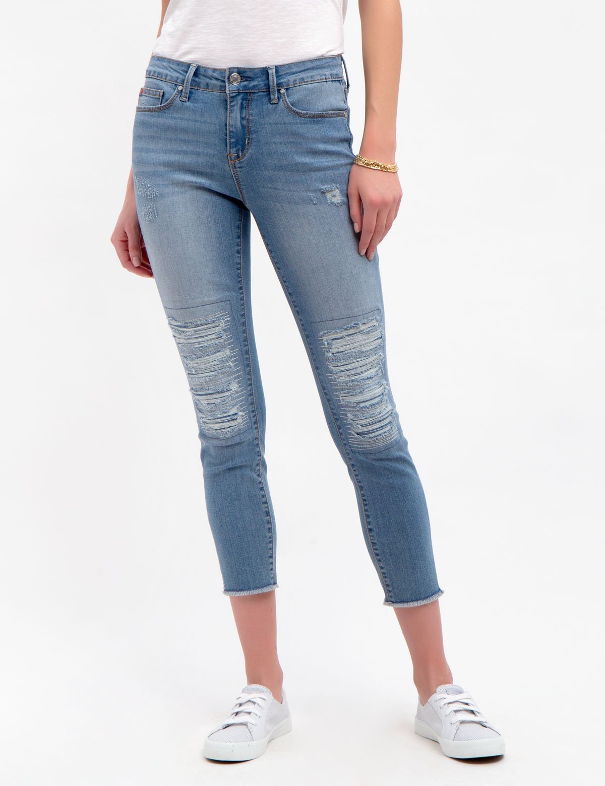 Railroad Striped Mid Rise Jeggings for Women