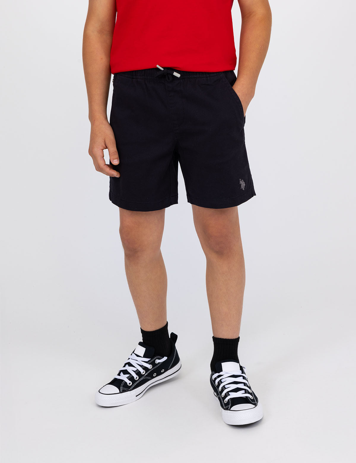 Boys' Stretch Twill Jogger Shorts - Pull-On Comfort