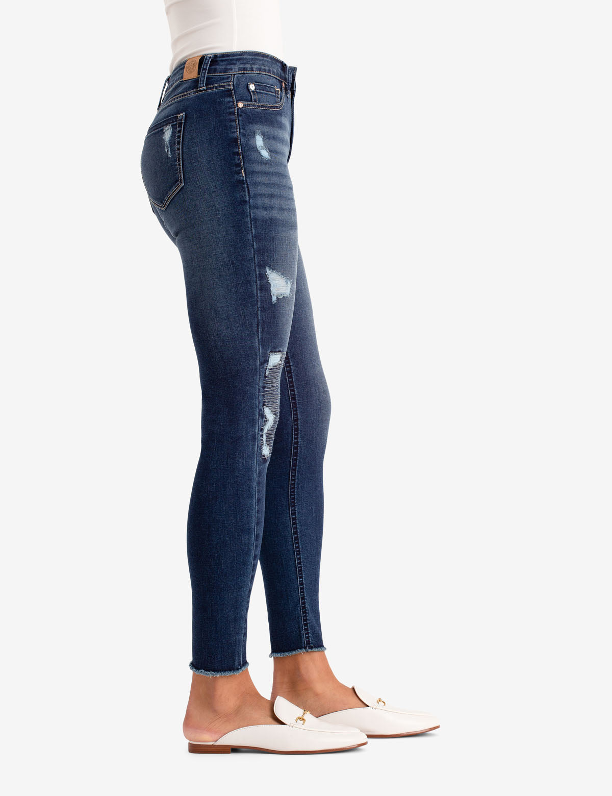 REPREVE® High Rise Destructed Jegging - Eco-Friendly Stretch Jeans