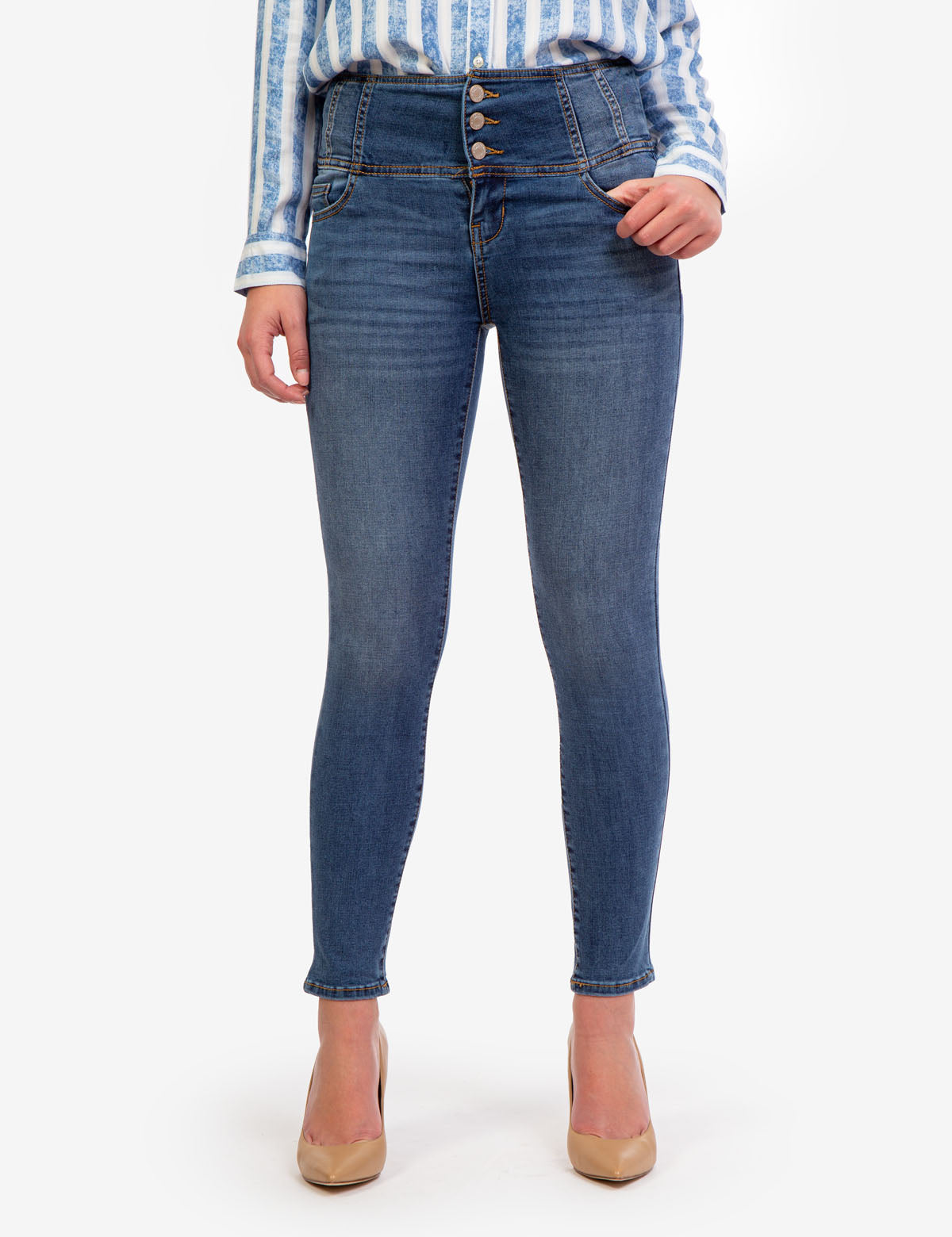 REPREVE® High Rise Corset Jeggings - Eco-Friendly Denim Leggings