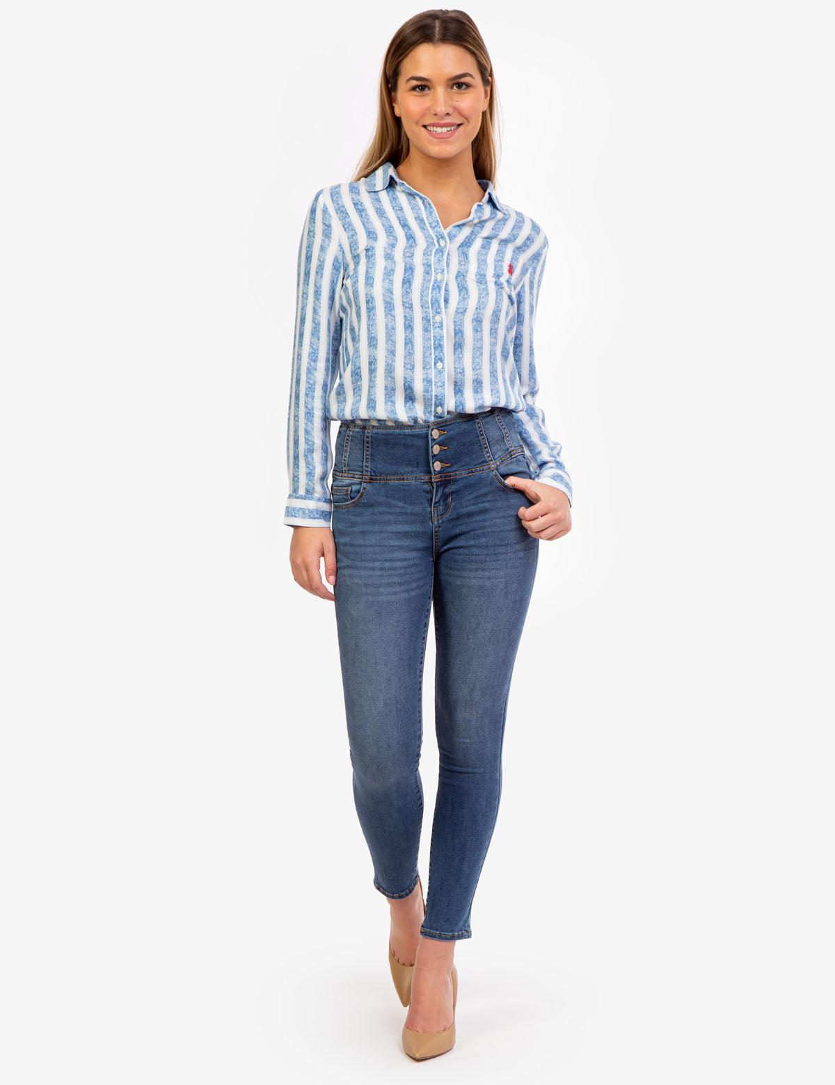 REPREVE® High Rise Corset Jeggings - Eco-Friendly Denim Leggings