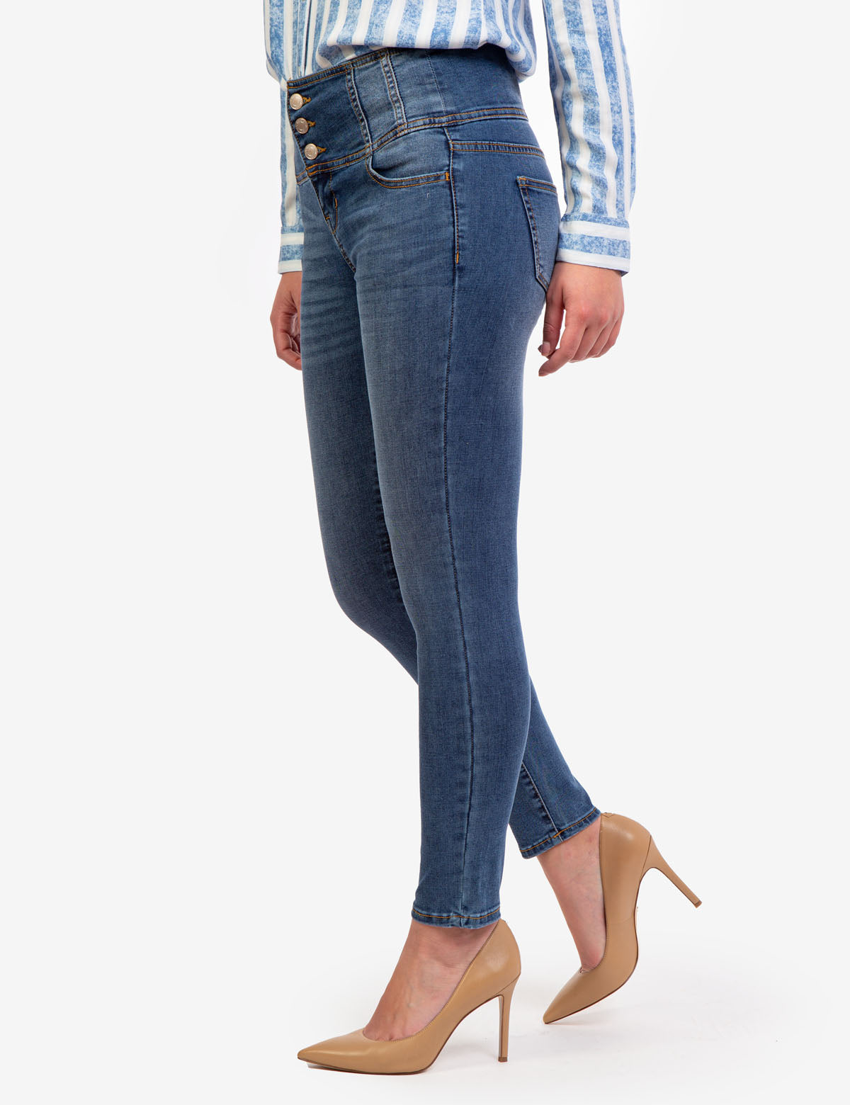 REPREVE® High Rise Corset Jeggings - Eco-Friendly Denim Leggings