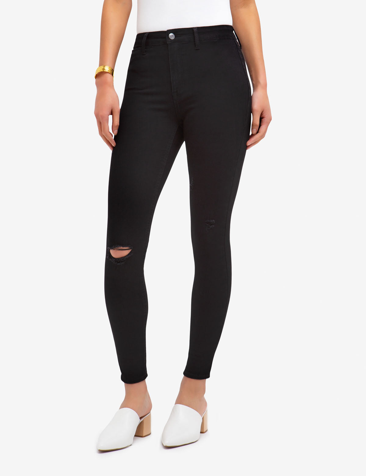REPREVE® High Rise Destructed Jegging - Stretch Denim with Recycled Polyester