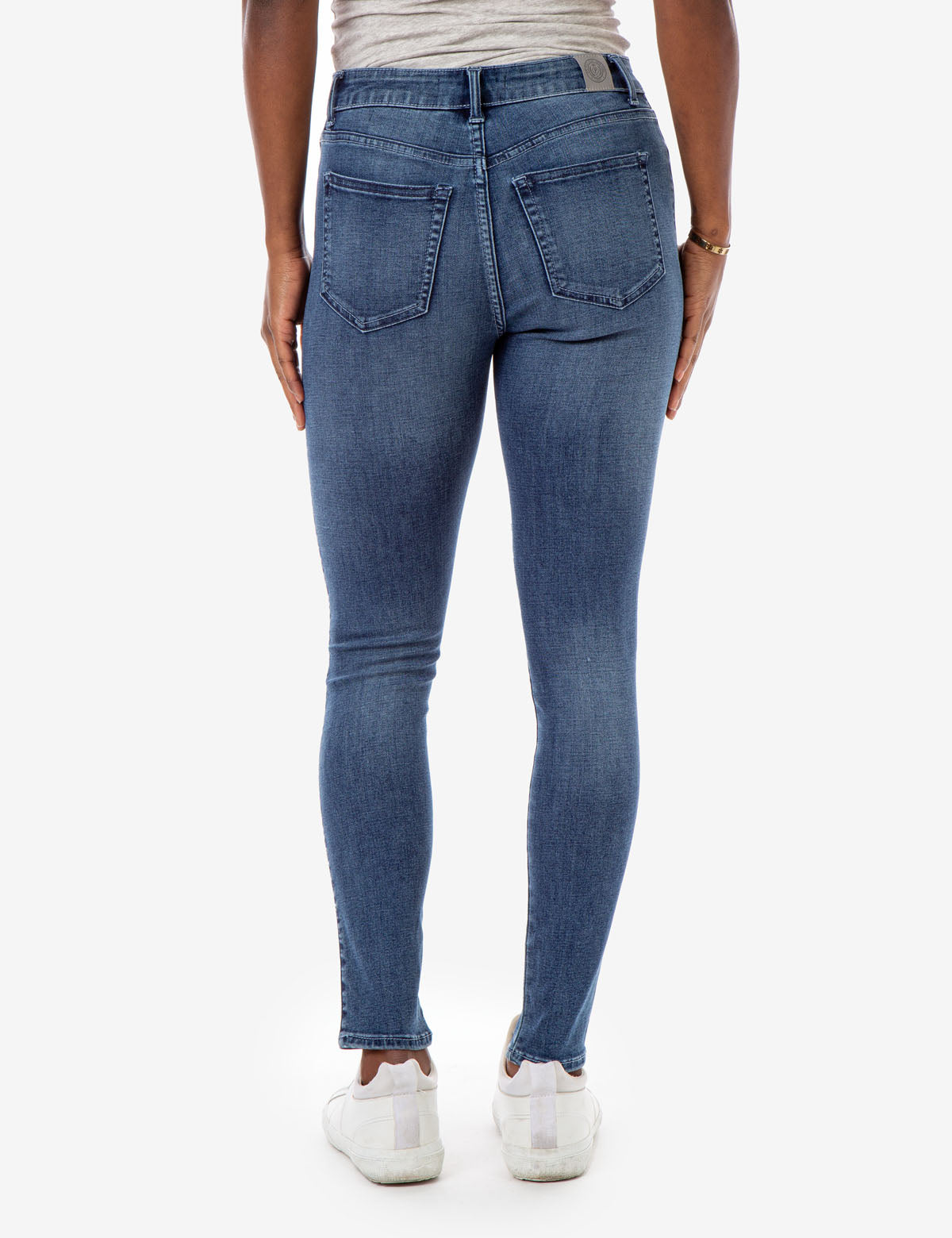REPREVE® High Rise Stretch Jeans with Lace Up Detail