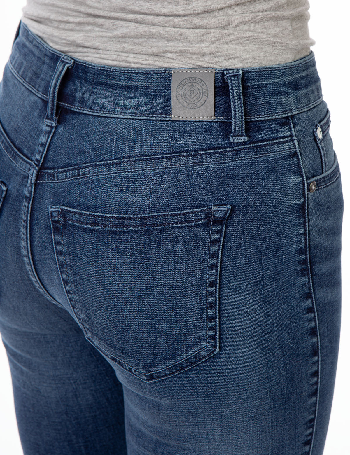 REPREVE® High Rise Stretch Jeans with Lace Up Detail