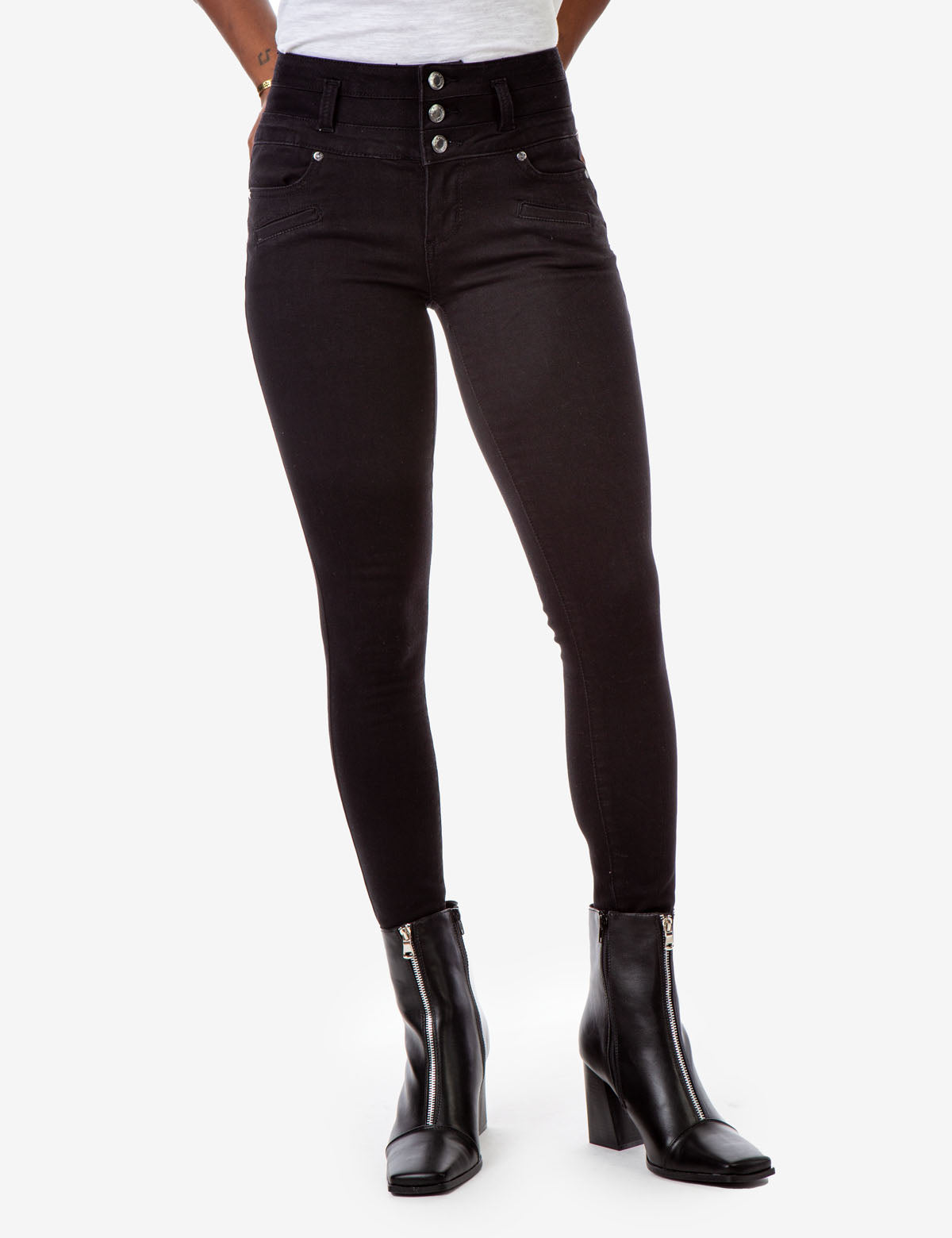 REPREVE® High Rise Stacked Waist Jeans - Super Stretch Denim, Eco-Friendly