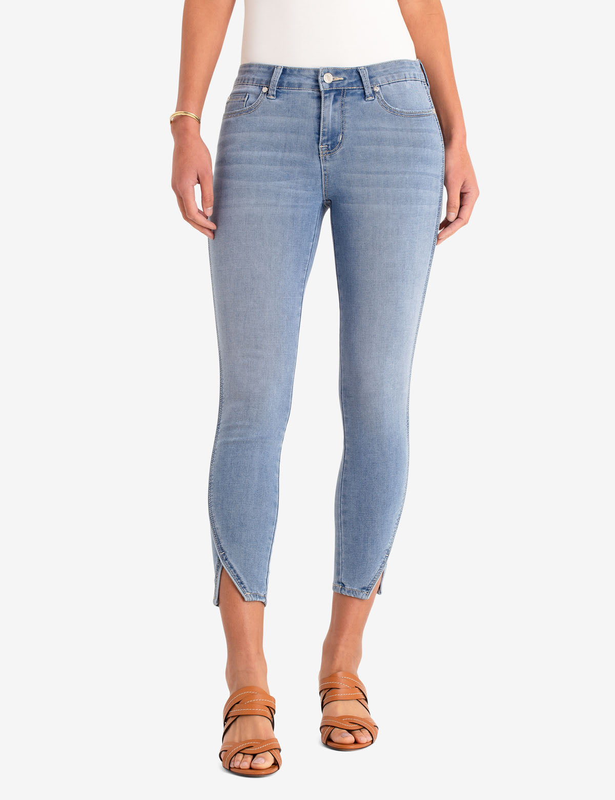 REPREVE® Eco-Friendly Mid Rise Crop Jegging with Piping