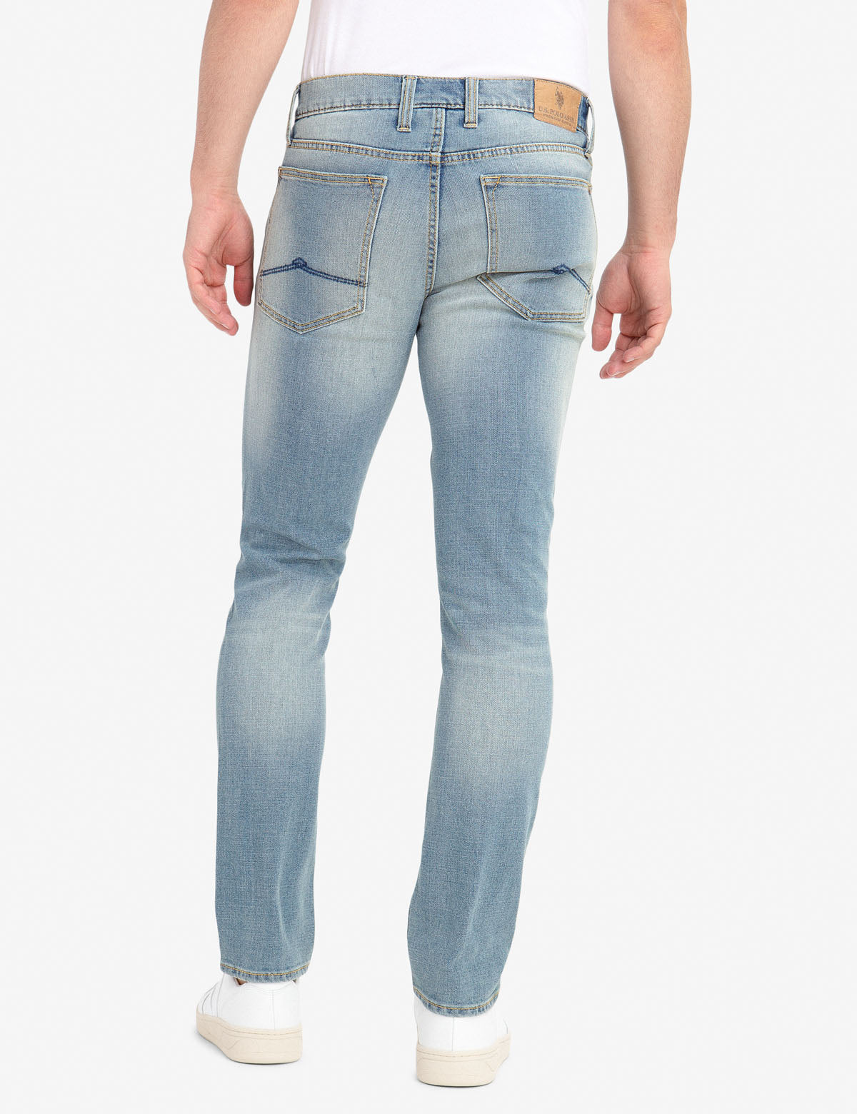 REPREVE® Eco-Friendly Skinny Distressed Jeans with Patch Repair