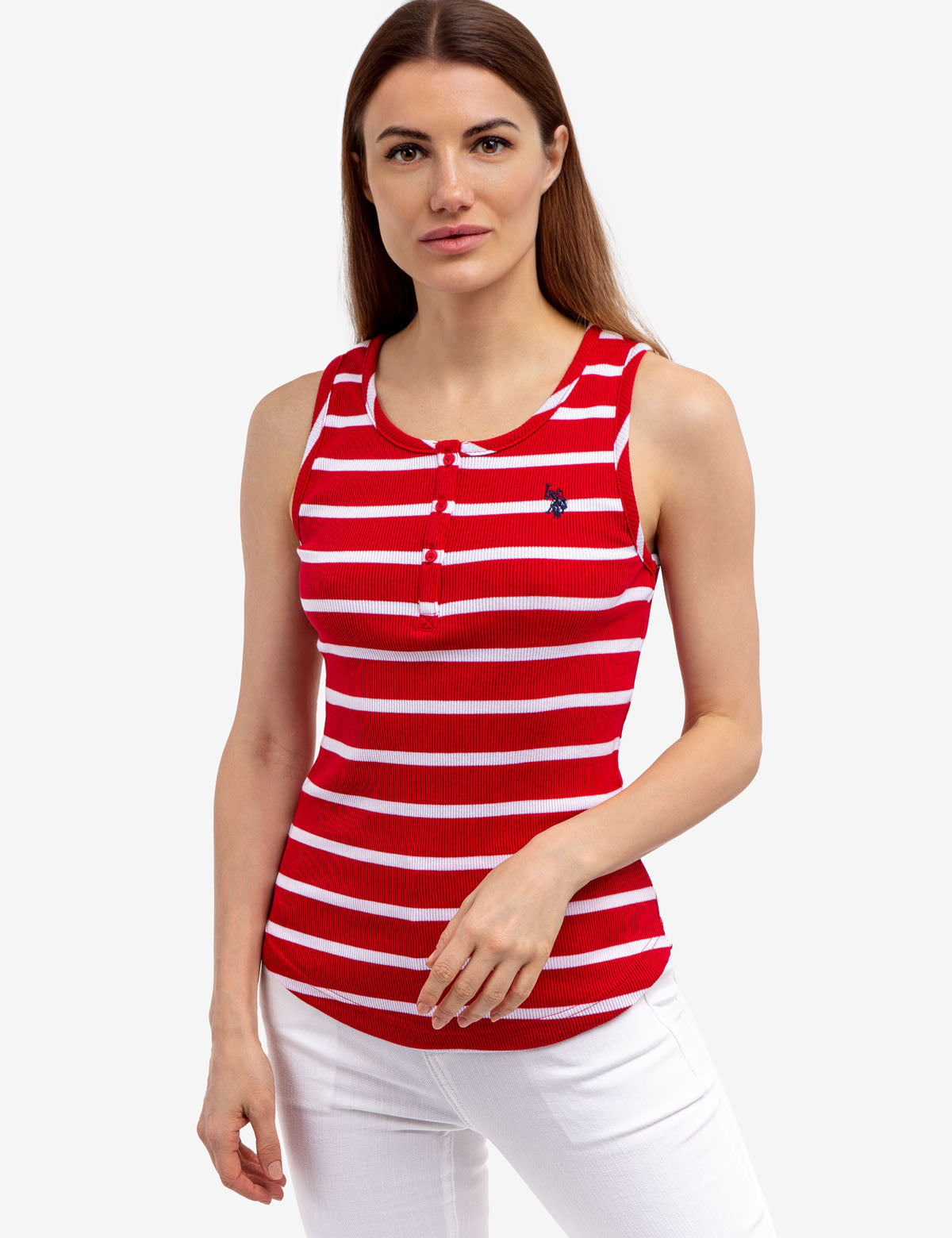 Ribbed Striped Racerback Tank Top for Women